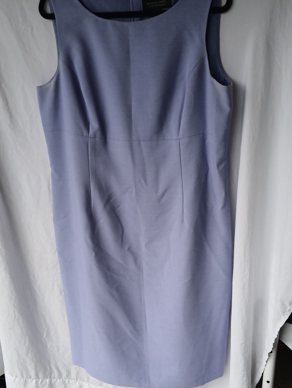 24. Black Label Sleeveless Lavender-Blue Sheath Dress
